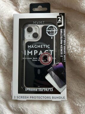 MVMT Magnetic Impact Black Silicone iPhone Case + Screen Protectors